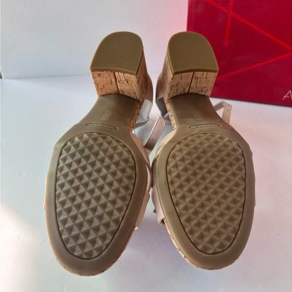 AEROSOLES Women's Faux Pink Suede Block Heeled Sandals - Picture 5 of 5